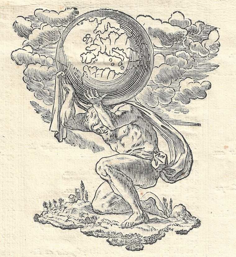 1755 Atlas Frontispiece &amp; Subscription List by DeVaugondy