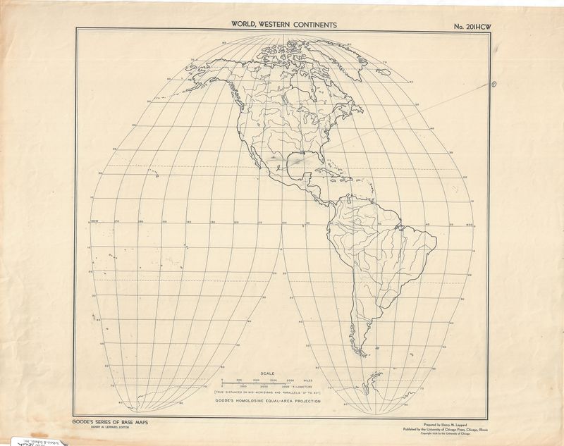 1938 World/Western Continents Goode's Series Base Maps