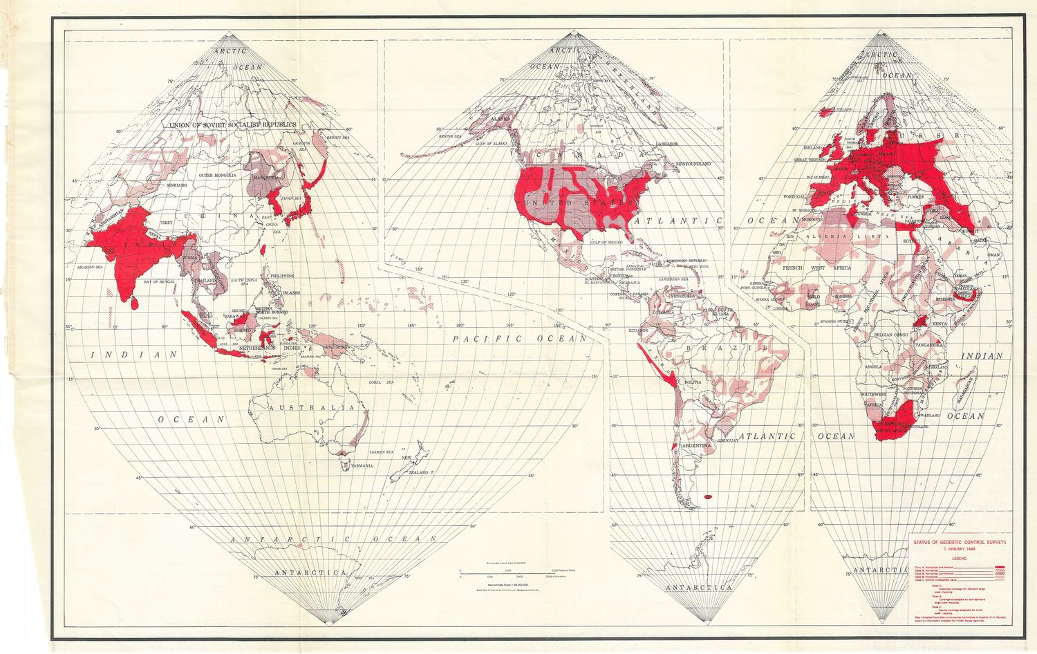 1949 Geodetic Status Map of the World 