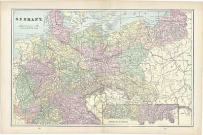 1888 Map of Germany by Geo. Cram