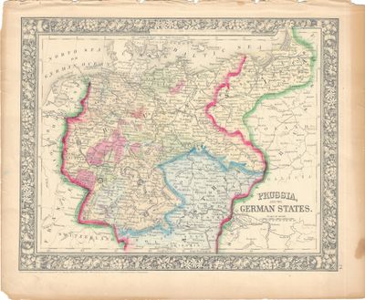 1867 Map of Prussia and the German States by S. Augustus Mitchell
