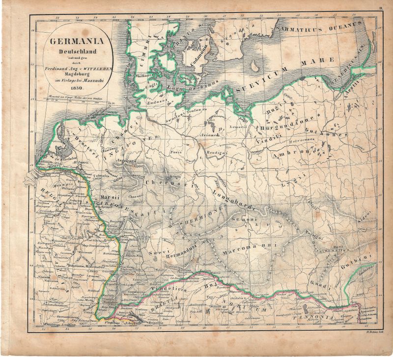 1830 Map of Germany by Witzleben