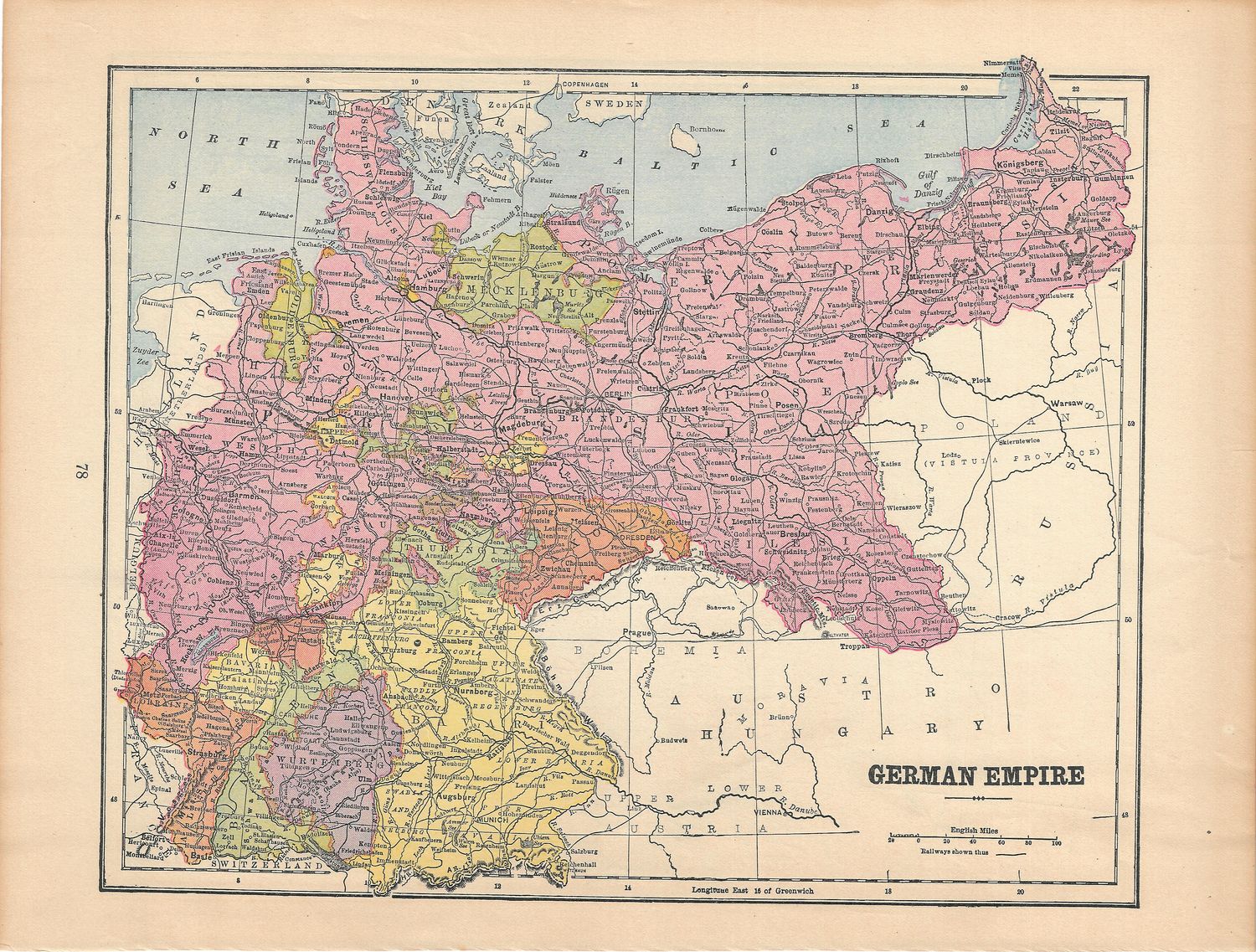 1911 Map of the German Empire