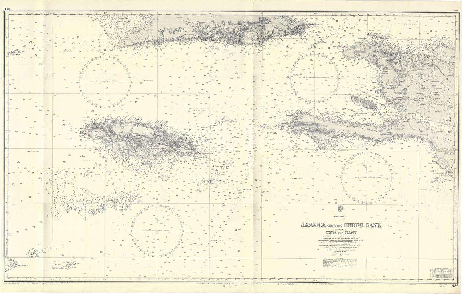 1965 (1830) Chart of Jamaica and the Pedro Bank with parts of Cuba &amp; Haiti