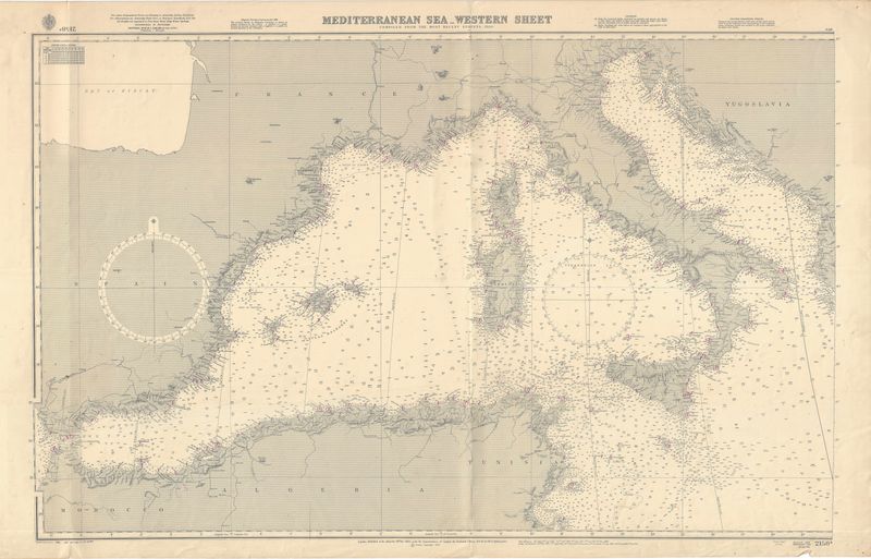 1965 (1883) Chart of the Mediterranean Sea Western Sheet