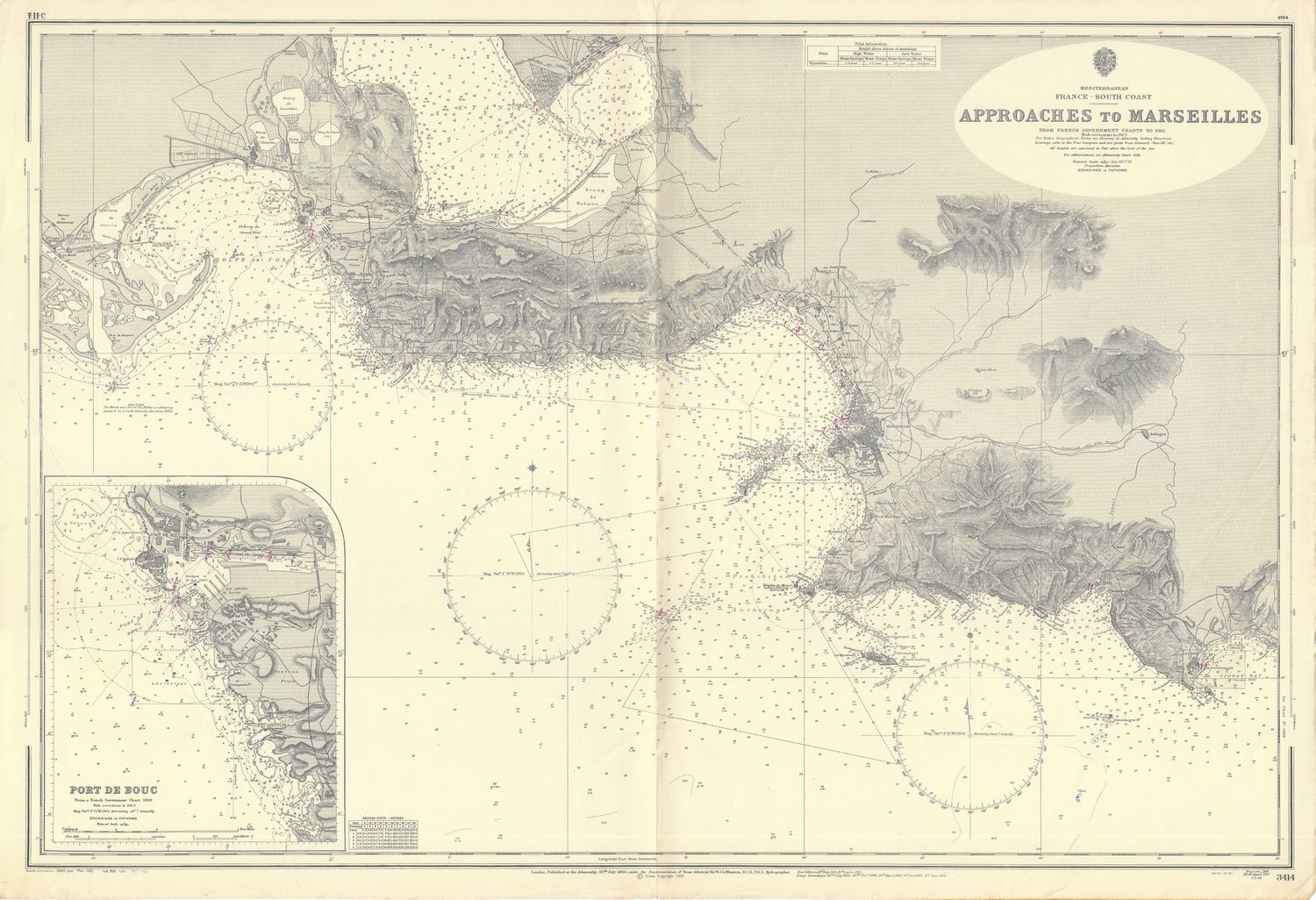 1965 (1904) Chart of the Approaches to Marseille