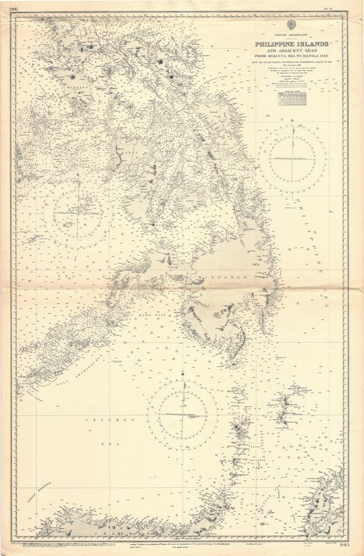 1965 (1932) Chart of the Philippines and Adjacent Waters, from the Molucca Sea to Manila Bay