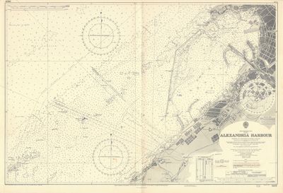 1965 (1938) Chart of the Harbor of Alexandria, Egypt