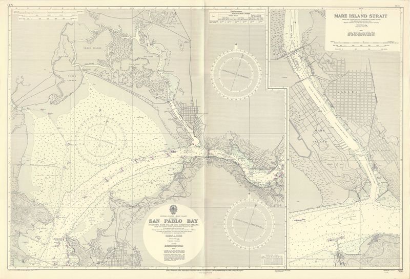 1965 (1952) Chart of San Pablo Bay and Mare Island Straights