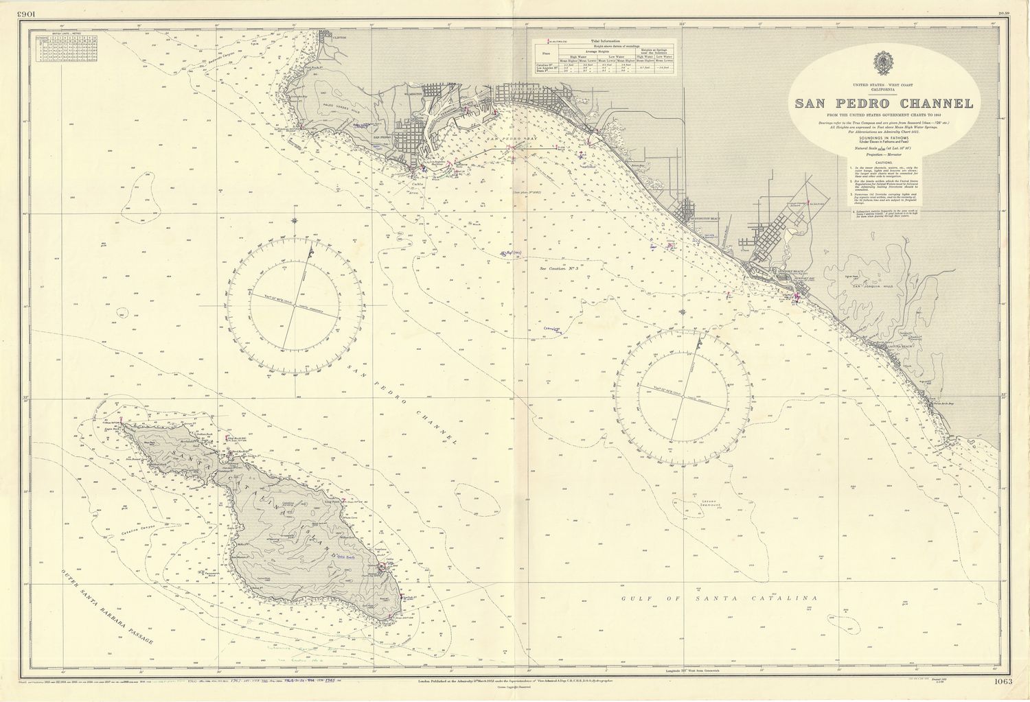 1965 (1952) Chart of San Pedro Channel , Calif.