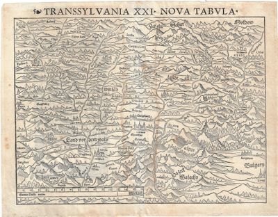 1545 Map of Transylvania by Muenster in Woodblock