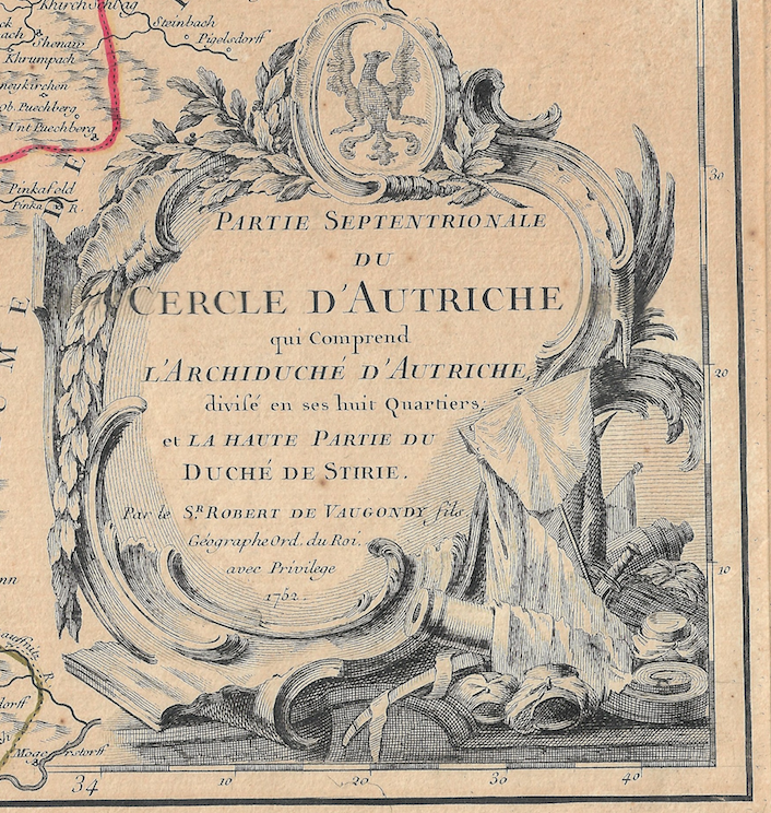 1755 (1752) Map of the Austrian Empire by DeVaugondy