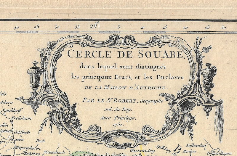 1755 Map of the Circle of Soabe,  Austria  by D &amp; G DeVaugondy