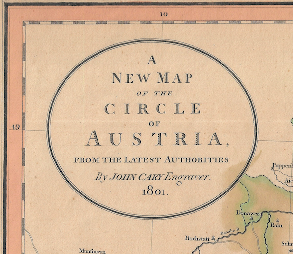 1801 Map of the Circle of Austria by John Carey