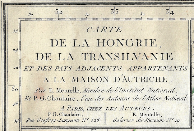 1807 Map of Hungary and Transylvania by Mentelle