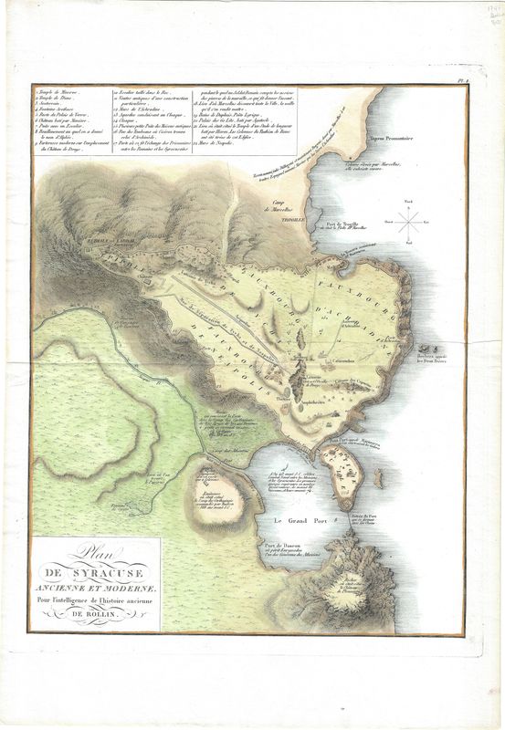 1747 Plan de Syracuse Ancienne et Moderne by Rollins