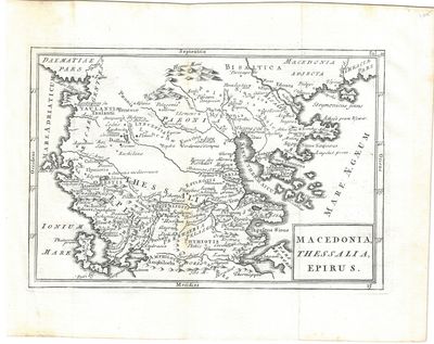 1800 Map of Macedonia, Thessalia, Eprius by Cellarius