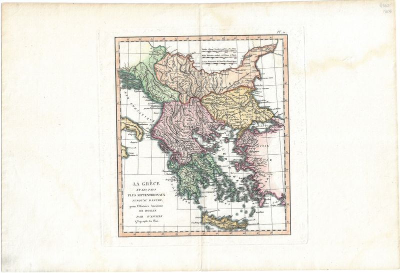 1808 Map of La Grece by Henri Rollins