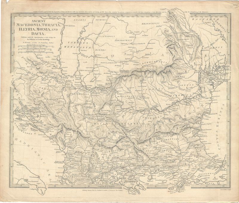 1830 Map of Ancient Macedonia by Baldwin &amp; Craddock for the SDUK