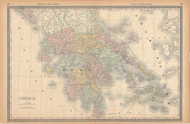 1887 Map of Greece by Rand McNally