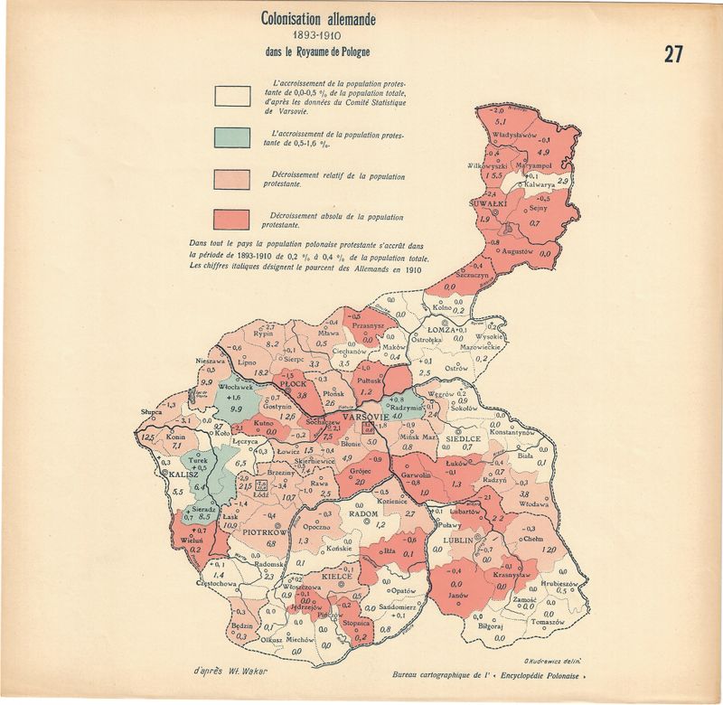 1920 Statistical Maps on Poland  Set of 6 in French