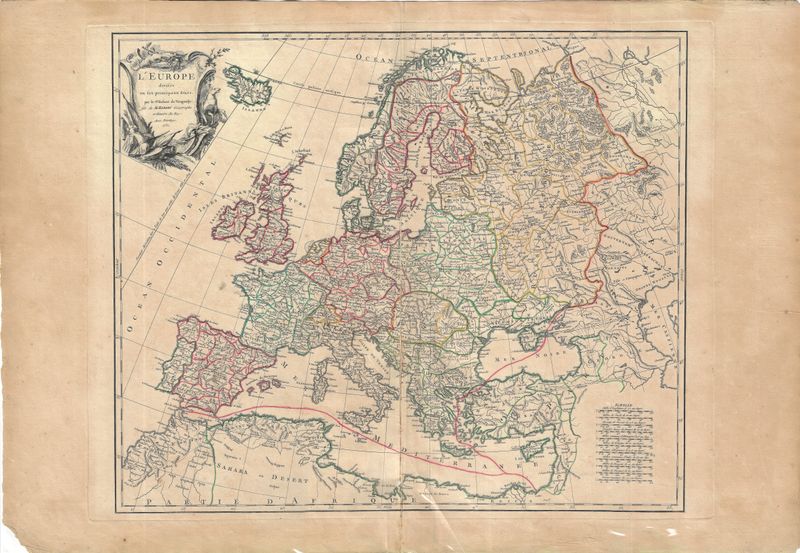1755 Map of Europe by D &amp; G DeVagondy