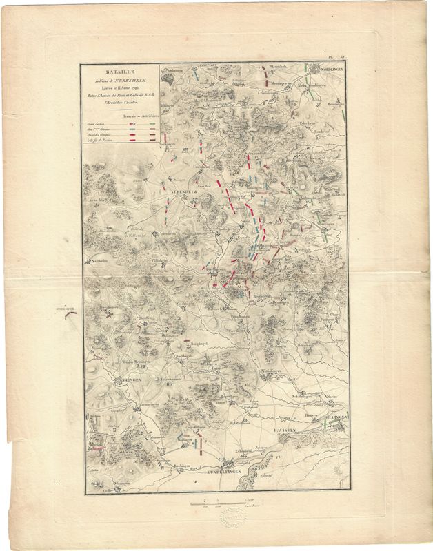 1805 Bataille Indecise de Neresheim Copper engr