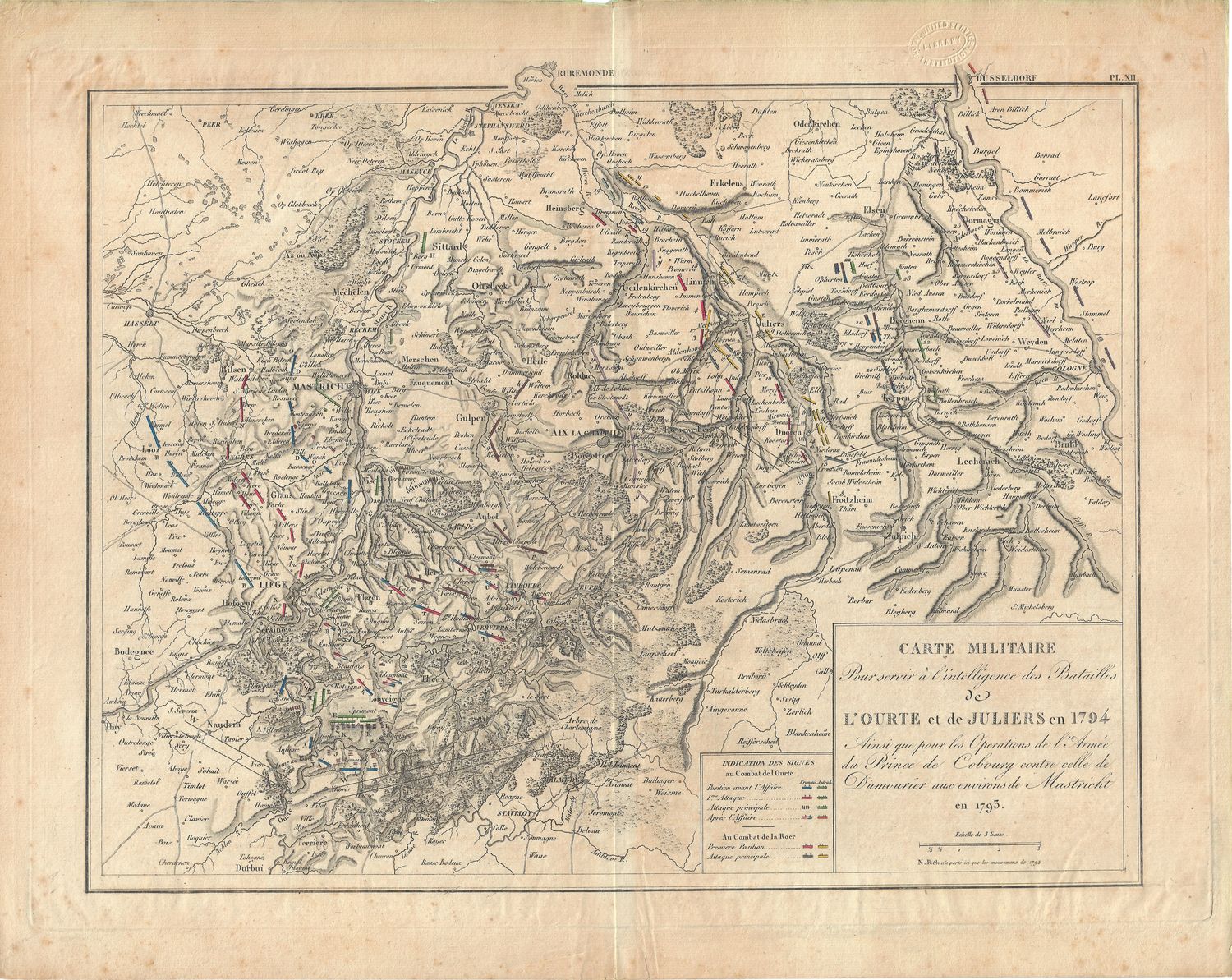 1805 Carte Militaire Lourte et de Juliers  a napoleonic map