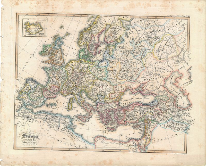 1830 Map of Europe w/  original hand color