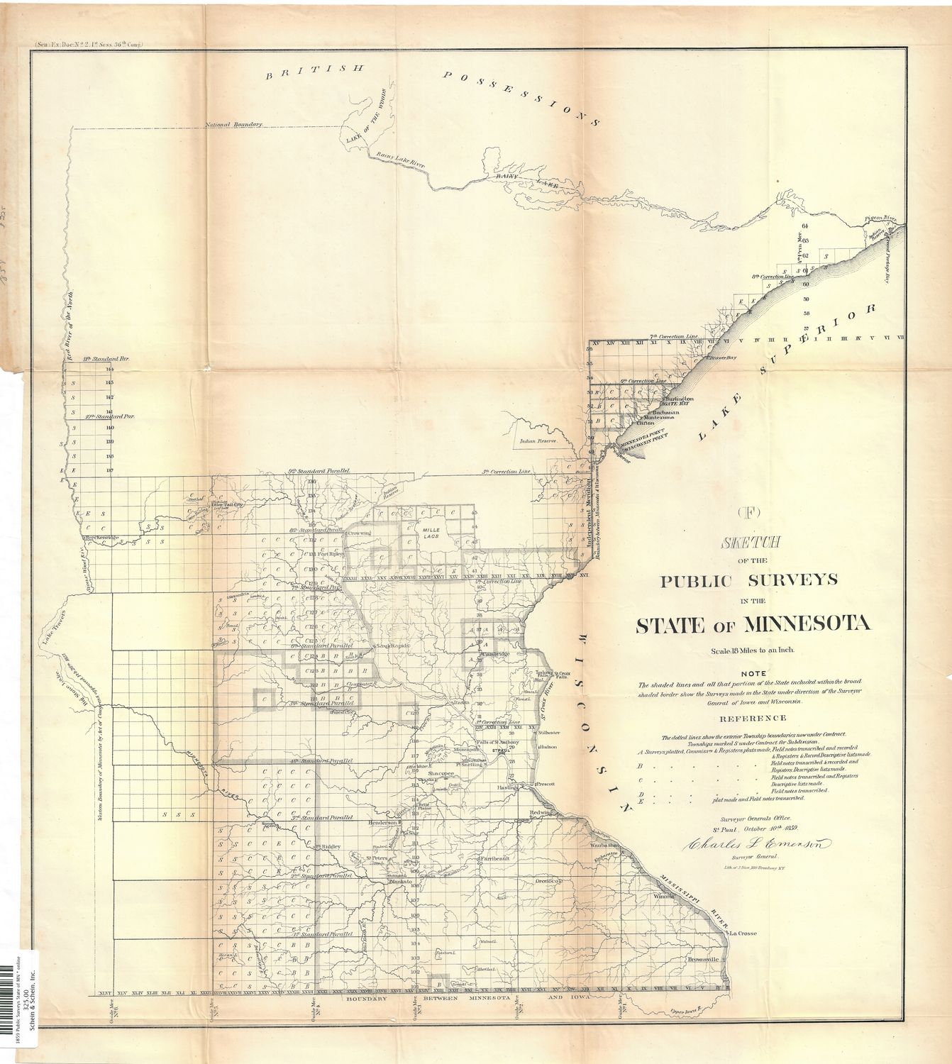 1859 Public Surveys State of Minnesota