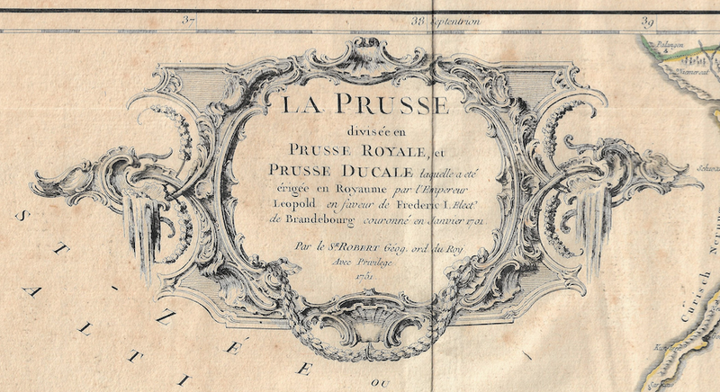 1755 Map of Prussia, Germany by D &amp; G DeVaugondy