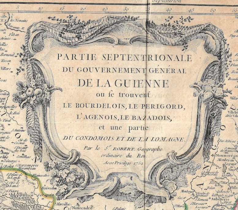 1755 (1752) Map of Partie Septentrionale de la Guinne et le Bourdeloise by D &amp; G DeVaugondy