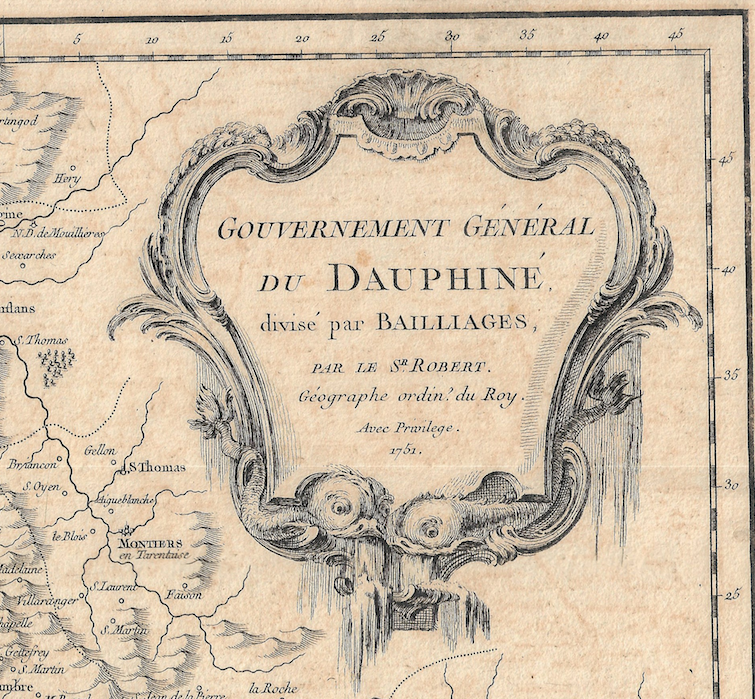 1755 Map of Dauphine by D &amp; G DeVaugondy