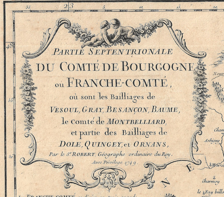 1755 (1749) Maps of Partie Septentrionale et Meridionale de Comte de Bourgogne ou Franche Comte- 2 Sheets by D &amp; G DeVaugondy