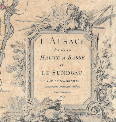 1755 (1754) Map of L&#39;Alsace divisee en Haute et Basse et le Sundgua by D &amp; G DeVaugondy