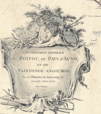 1755 (1753) Map of du Poitou, du Pays-D&#39;Aunis et de Saintonge-Angousmois by D &amp; G DeVaugondy