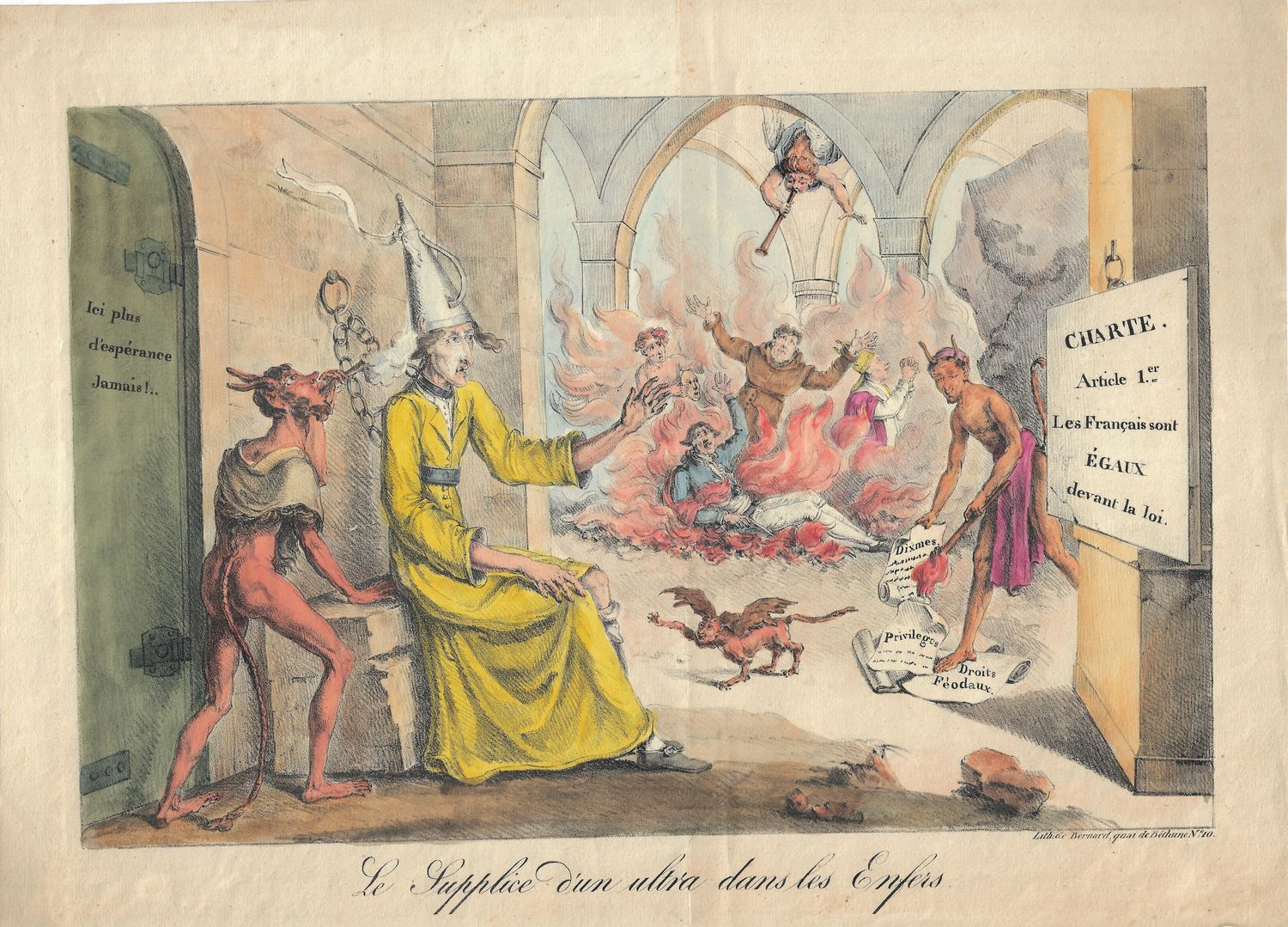 1835 Hand Colored Lithograph  of French Politics in Satire