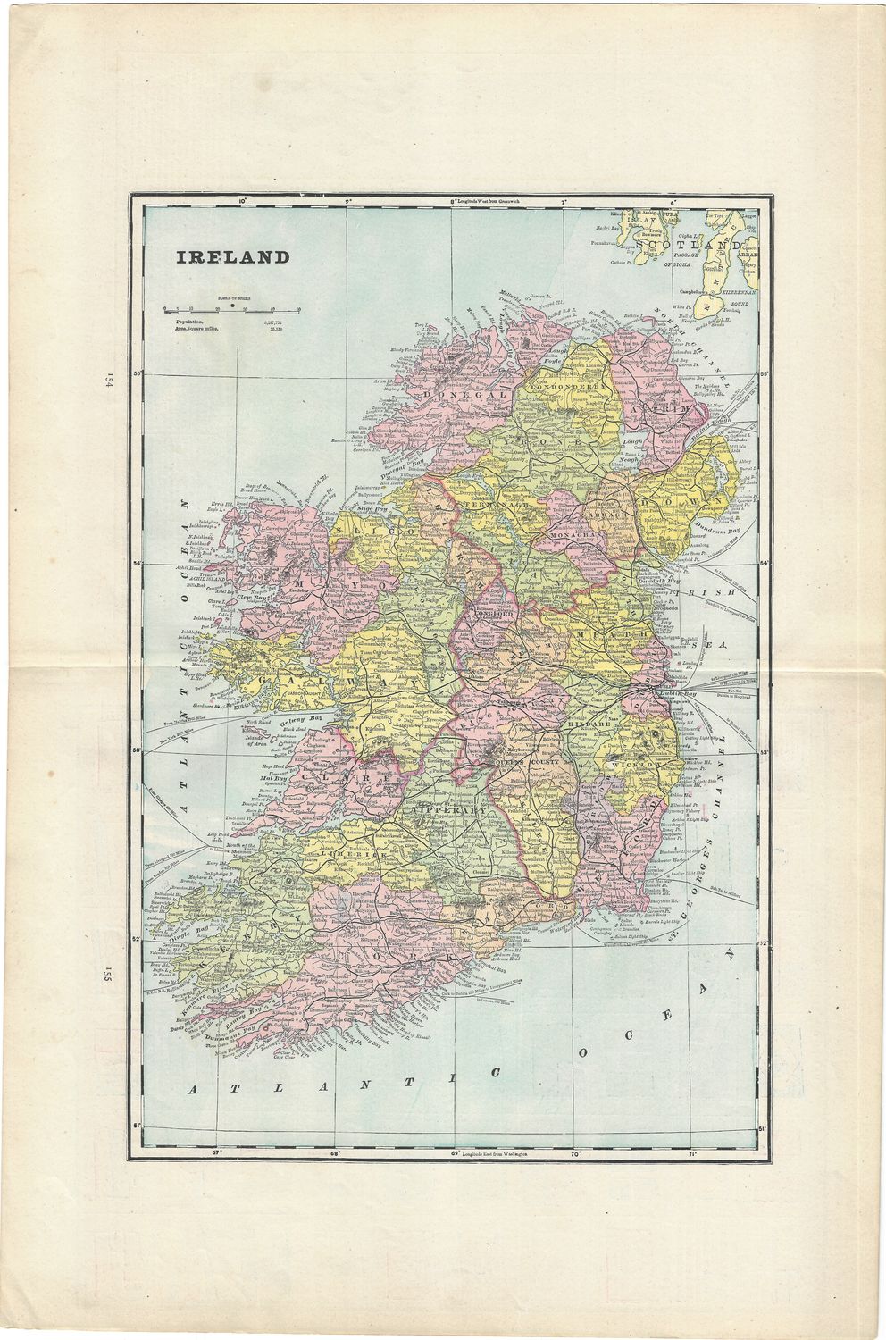 1901 Map of Ireland by Geo.Cram