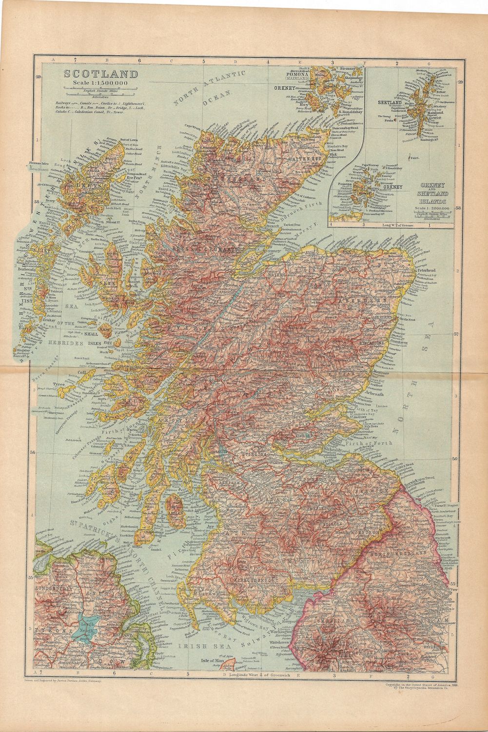 1910 Map of Scotland by Emory Walker