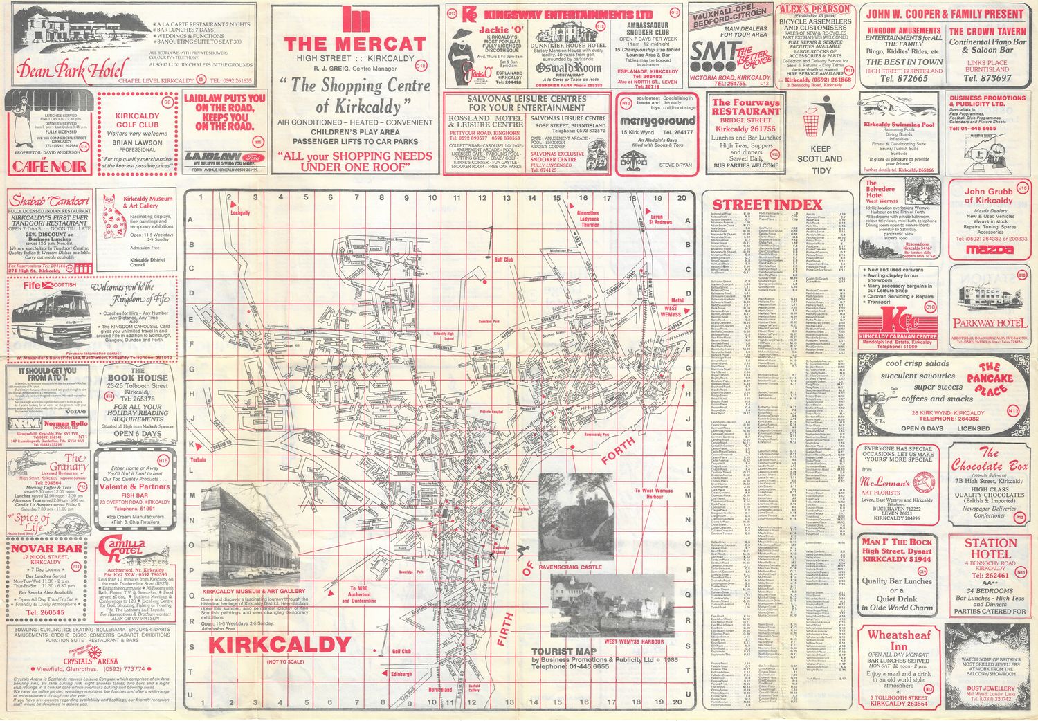 1958 Tourist Map of Fife, Scotland from the Chamber of Commerce 