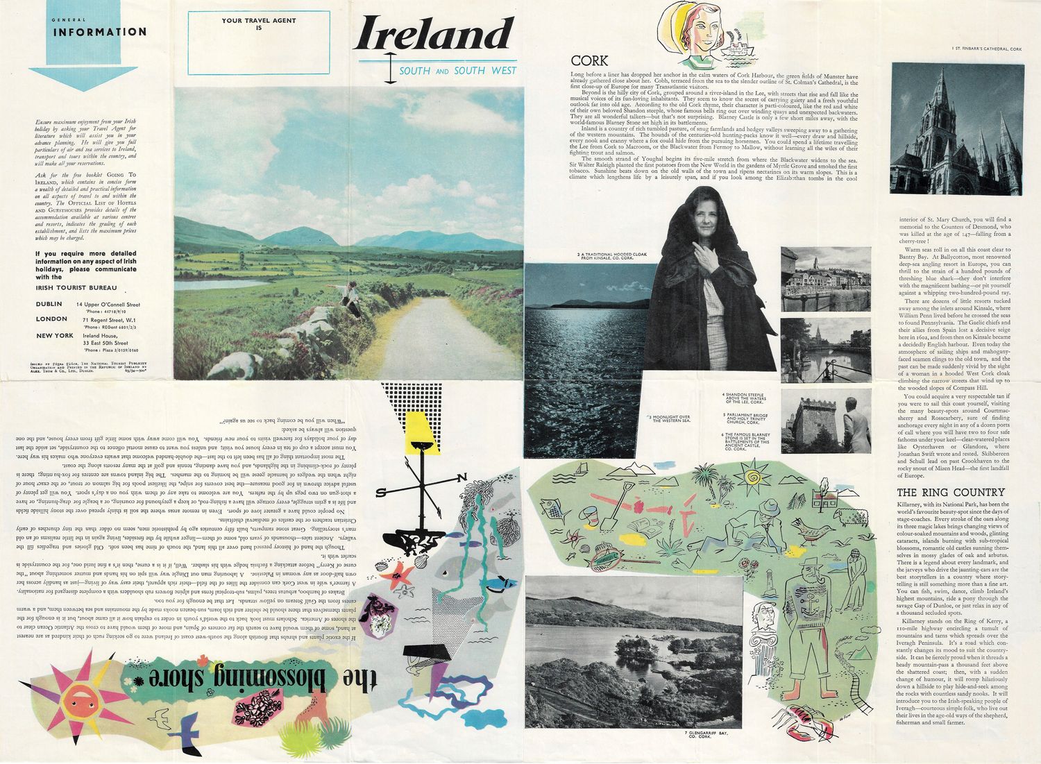 1963 Map of Ireland South and South West