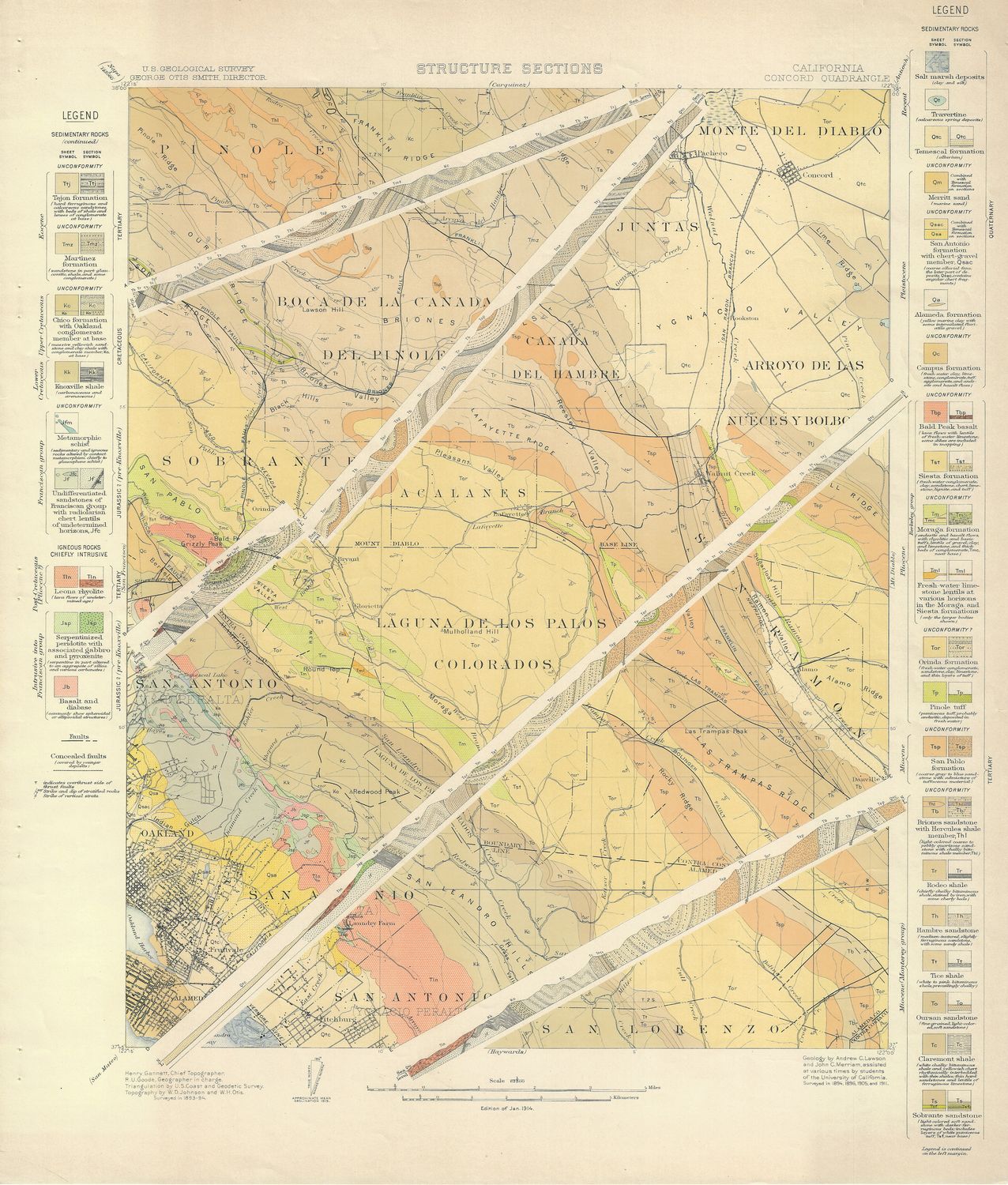 1914 Structure sections Hayward and Concord (2 sheets)