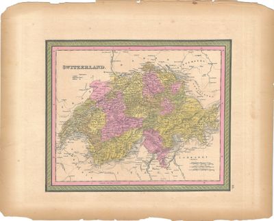1849 Map of Switzerland by Cowperthwait, Desilver w/ Mitchell