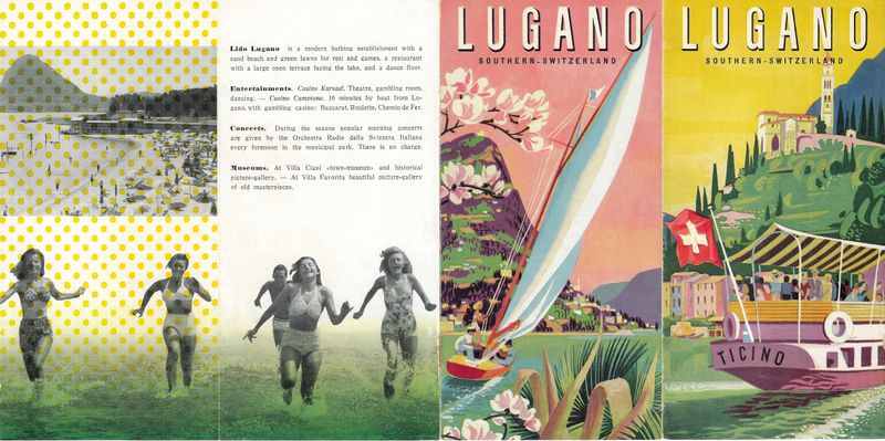 1960 Map of Lugano (Southern Switzerland)