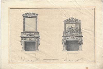 1725 Architechtural Copper Engraving of Chimney Pieces by William Kent 