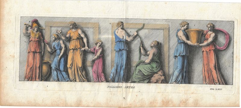 1740 Group of 4 Copper Engravings of Palladian Bas Relief in Rome 