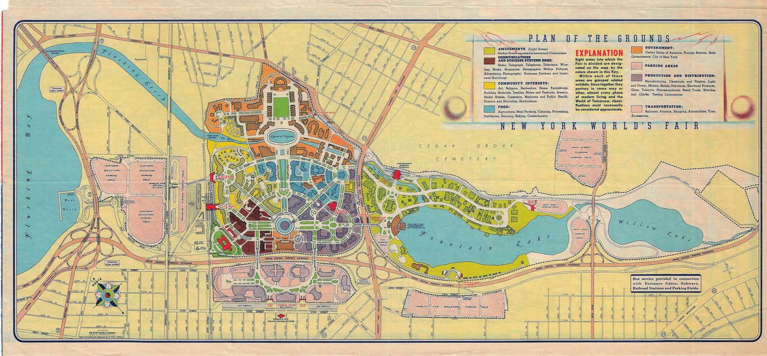 1939 Plan of the Grounds of NY World&#39;s Fair