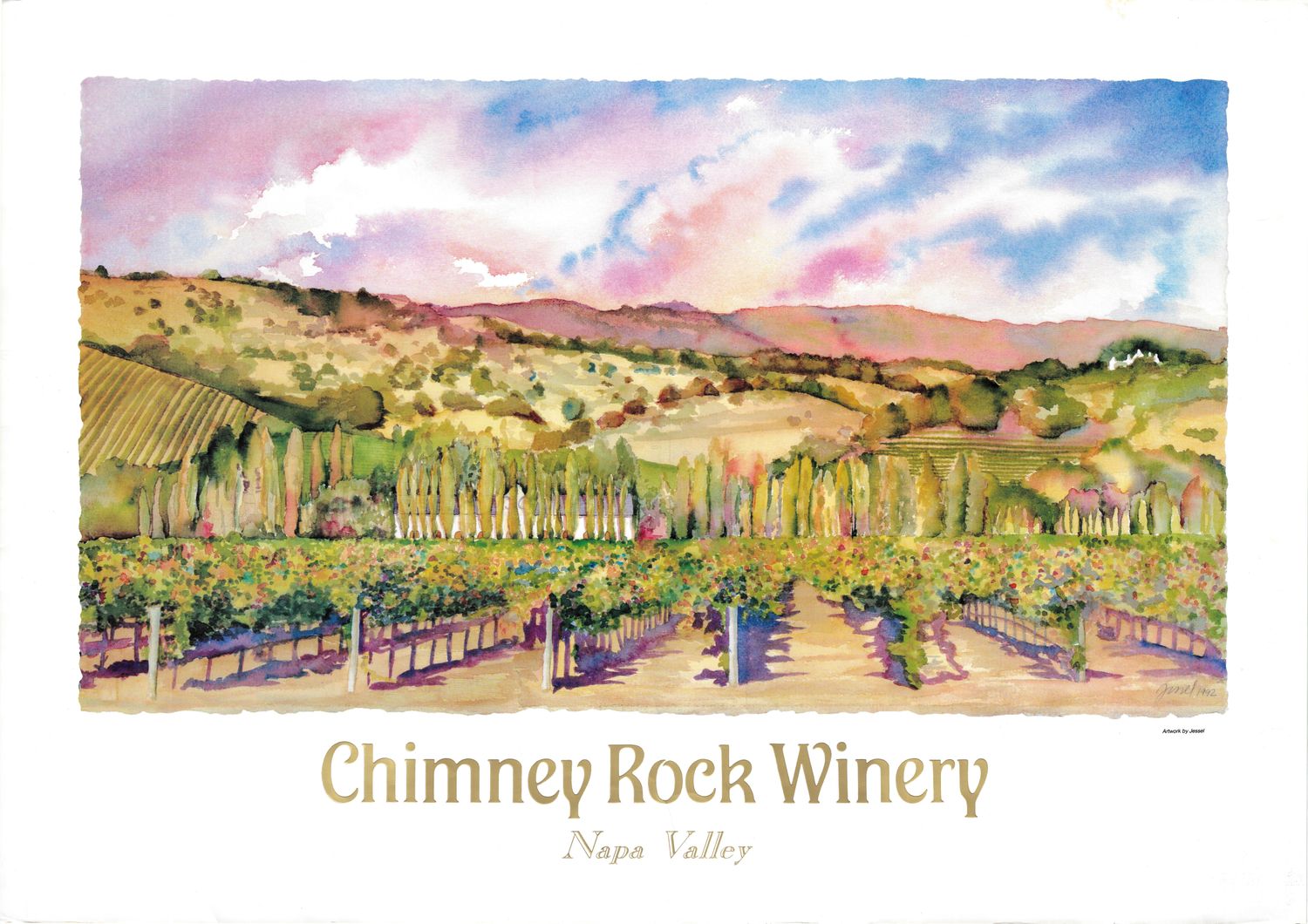 1980&#39;s Chimney Rock , Napa Valley Winery Poster