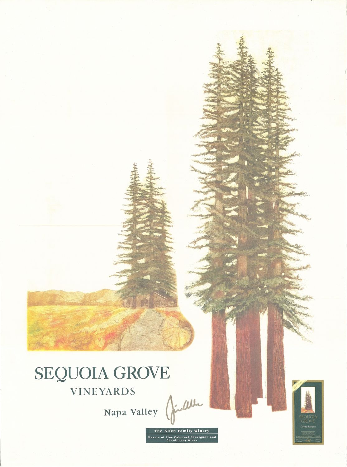 1987 Sequoia Grove Napa Valley Wine Poster