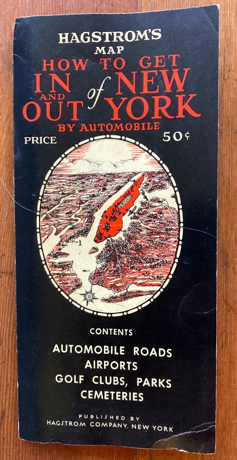 1950 Folding Map In &amp; Out of NYC by Hagstrom